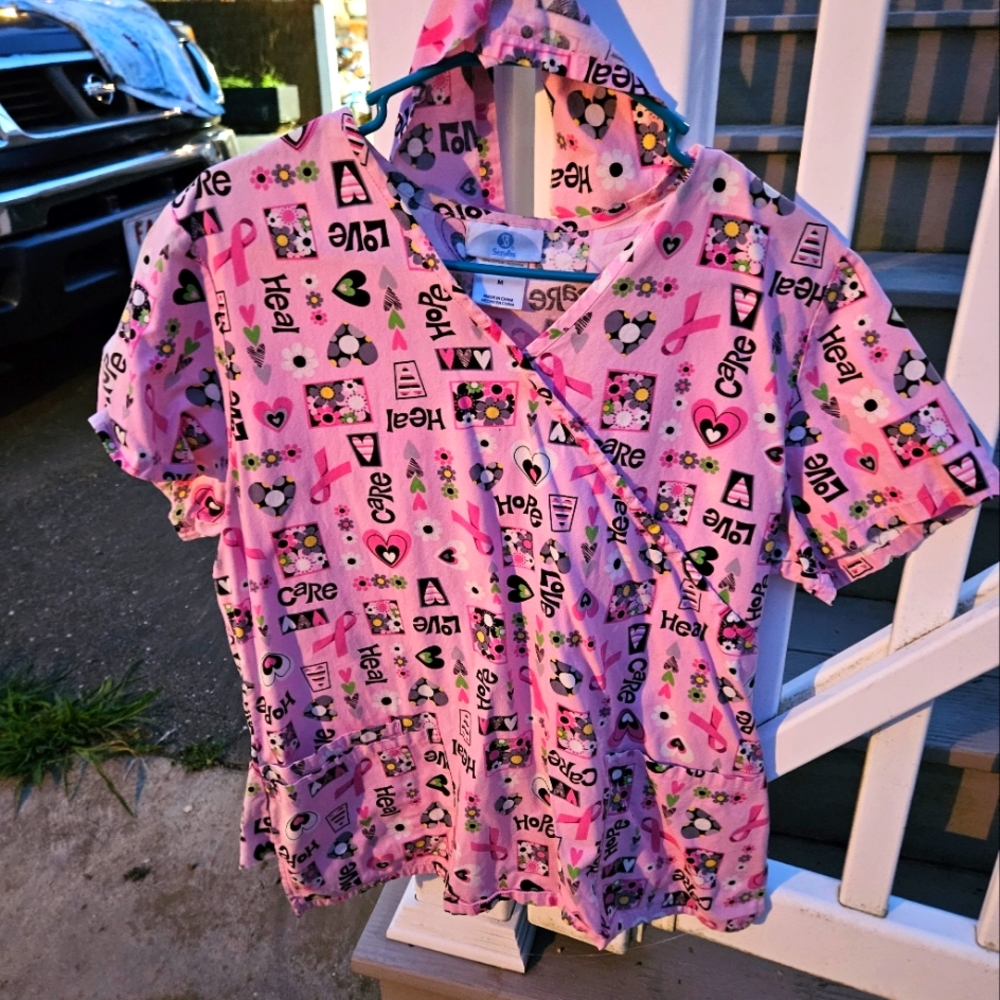 FIGHT AGAI ST BREAST CANCER "HOPE" SCRUBS